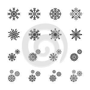 Snowflake icon set 11, vector eps10