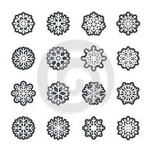 Snowflake icon set, vector eps10