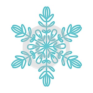 Snowflake icon. Silhouette flake of snow