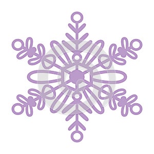 Snowflake icon. Silhouette flake of snow