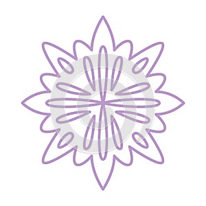 Snowflake icon. Simple flat vector line. Silhouette flake of snow