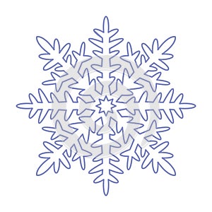 Snowflake icon. Simple flat vector line. Silhouette flake of snow