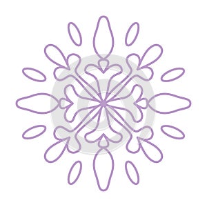 Snowflake icon. Simple flat vector line. Silhouette flake of snow