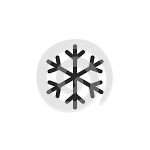 Snowflake icon. snow symbol in simple flat design. weather forecast sign