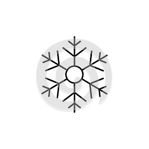 Snowflake icon. Snow in the winter. Simple flat black illustration