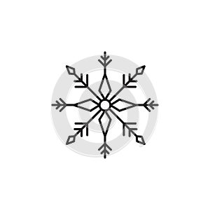 Snowflake icon. Snow in the winter. Simple flat black illustration