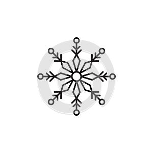 Snowflake icon. Snow in the winter. Simple flat black illustration