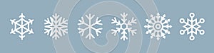Snowflake icons collection. Set of Christmas snowflake icons