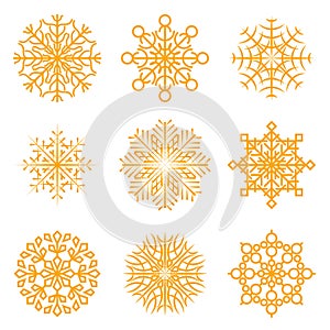 Snowflake icons collections. Can be used for web design elements for website or presentation.