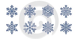 Snowflake icons on white background