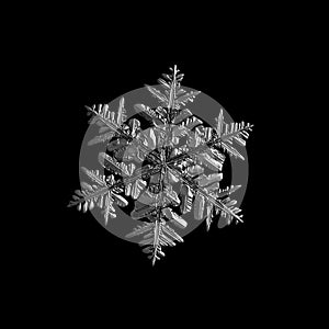 Snowflake isolated on black background