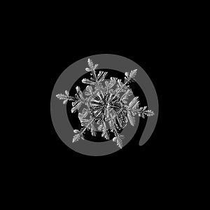 Snowflake isolated on black background