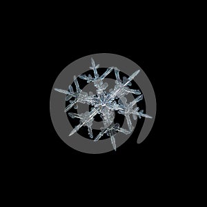 Snowflake isolated on black background