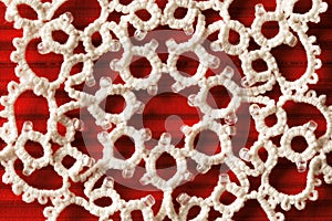 Snowflake Lace Embroid Decoration, White Embroidered Needlework