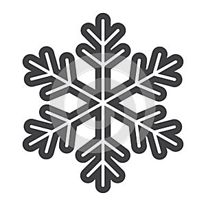 Snowflake line icon, New year and Christmas