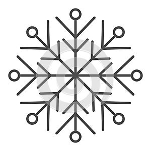 Snowflake line and solid icon. Ice crystal flake of snow sixfold symmetry outline style pictogram on white background