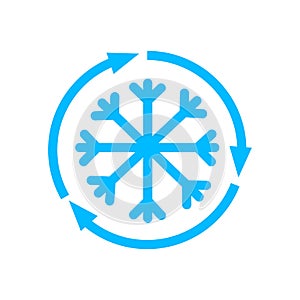 Snowflake logo, Freezer Icon. Cold Temperature Vector