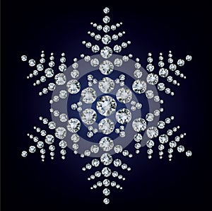 Snowflake made from diamonds