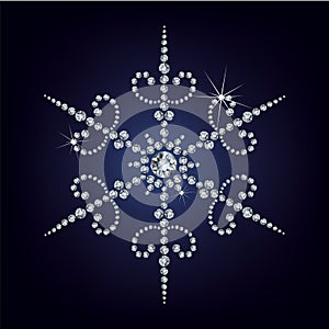 Snowflake made from diamonds