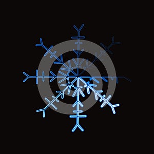 Snowflake with neon effect.