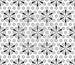 Snowflake pattern. Floral geometric seamless pattern.