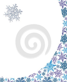 Snowflake Pattern Template in Blue Tone with Text Space.