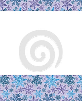 Snowflake Pattern Template in Blue Tone with Text Space.