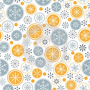 Snowflake pattern on white background