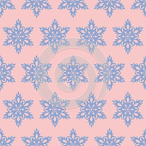 Snowflake seamless pattern. Christmas background.