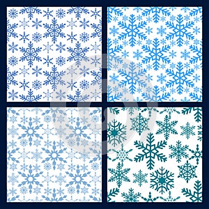 Snowflake seamless pattern Merry Christmas and Happy New Year winter holiday background decorative paper vector