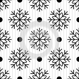 Snowflake seamless pattern Merry Christmas and Happy New Year winter holiday background decorative paper vector