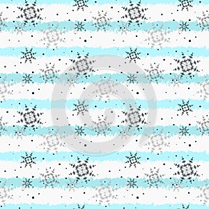 Snowflake seamless pattern Merry Christmas and Happy New Year winter holiday background decorative paper vector