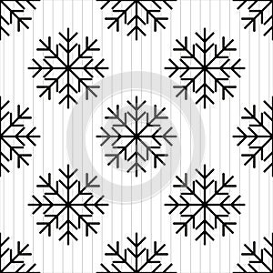Snowflake seamless pattern Merry Christmas and Happy New Year winter holiday background decorative paper vector illustration.