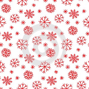 Snowflake seamless pattern. Snow on a transparent background.