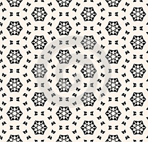 Snowflake seamless pattern. Vector abstract black and white geometric texture