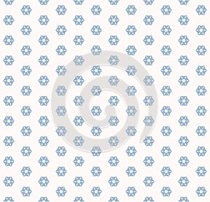Snowflake seamless pattern. Vector abstract blue and white geometric texture