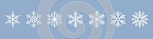 Snowflake set on isolated background. Isolated snowflake collection.