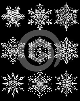 Snowflake set vector