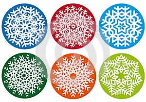 Snowflake set, vector design elements