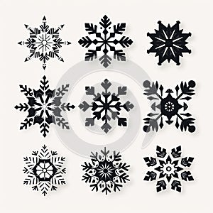 Snowflake Set For Wedding Invitations - Vector Illustration