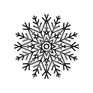 Snowflake Silhouette Colorless Vector Illustration