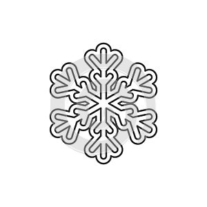 Snowflake silhouette icon. Snow flake stencil blueprint.