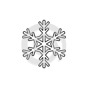 Snowflake silhouette icon. Snow flake stencil blueprint.