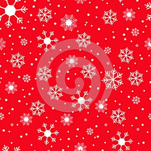 Snowflake simple seamless pattern. Abstract wallpaper, wrapping decoration. Symbol of winter, Merry Christmas holiday