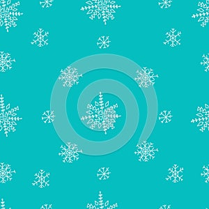 Snowflake simple seamless pattern. Abstract wallpaper, wrapping decoration. Symbol of winter, Merry Christmas holiday, Happy New Y