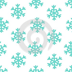 Snowflake simple seamless pattern Symbol of winter