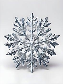 Snowflake on snow. Winter holidays background.