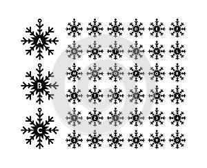 Snowflake Tags Letters and Numbers Christmas font Winter alphabet