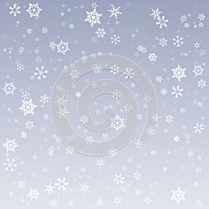 Snowflake vector. Falling Christmas snow fall isolated.