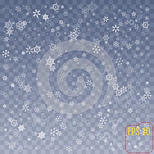 Snowflake vector. Falling Christmas snow fall . Snowflak